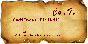 Csöndes Ildikó névjegykártya