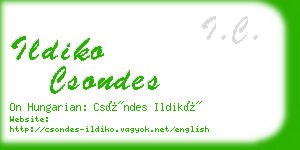 ildiko csondes business card